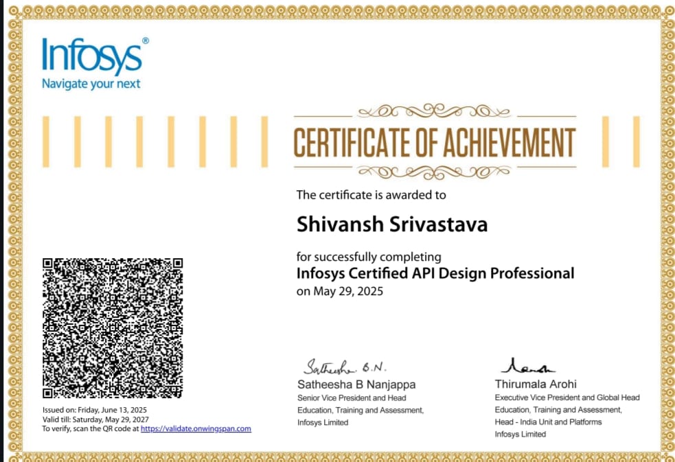 Infosys Certified API Design Professional